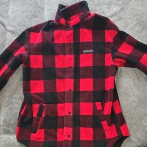 Columbia Kids Red and Black Plaid Puffer Jacket
